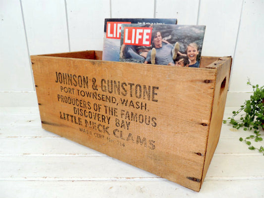 【LITTLE NECK CLAMS】木製・ヴィンテージ・ウッドボックス/木箱 USA