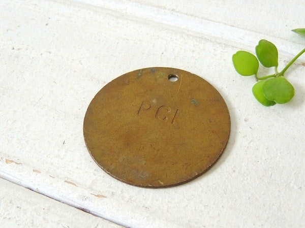 【PCI・498・ナンバータグ】USA・ビンテージ・真鍮製・メダル・アクセサリー・パーツ