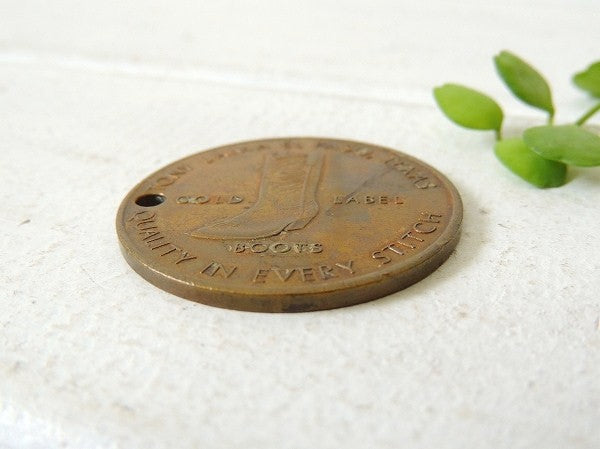 トニーラマ・ゴールドラベル・真鍮・ビンテージ・メダルコイン ウエスタン ブーツ キーホルダー