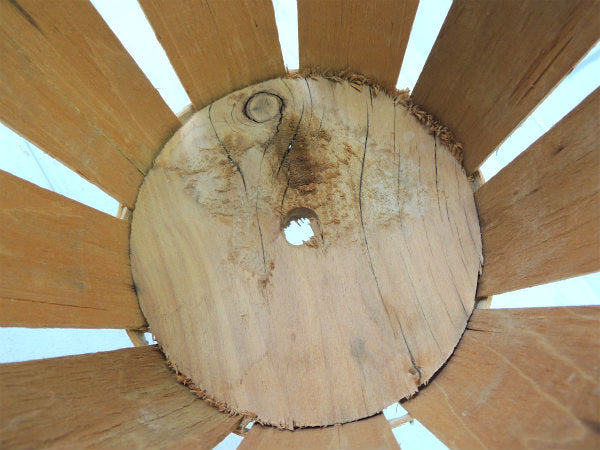 USA・ 木製・アンティーク・アップルバスケット/ウッドバスケット/ラウンドバスケット②