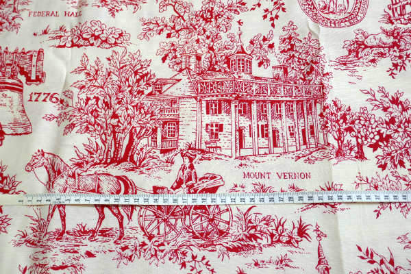 アメリカ歴史的建造物・デッドストック・ヴィンテージ・ファブリック・生地・テキスタイル/113×98