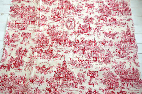 アメリカ歴史的建造物・デッドストック・ヴィンテージ・ファブリック・生地・テキスタイル/113×98