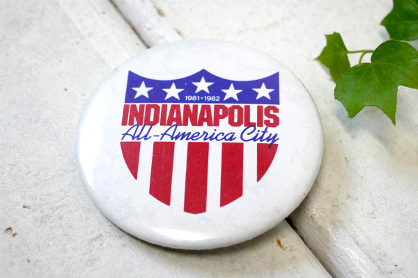 1981★1982 インディアナポリス・全米都市賞 アメリカンビンテージ　缶バッジ・デッドストック