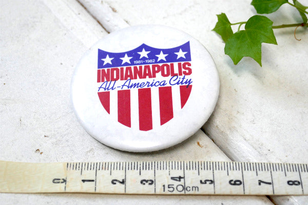 1981★1982 インディアナポリス・全米都市賞 アメリカンビンテージ　缶バッジ・デッドストック