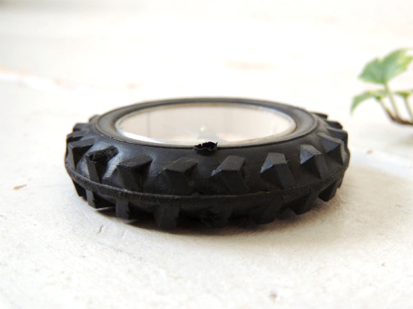 タイヤ型 方位磁石 アメリカンビンテージ アルミ製 Compass コンパス モーター系 ジャンク品