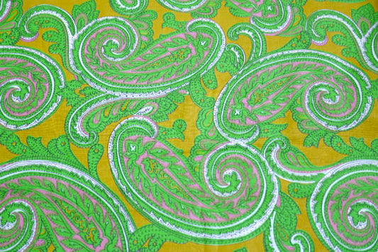 カラフル・ペイズリー柄・デッドストック・ヴィンテージ・ファブリック・生地・ヒッピー・サイケ・リメイク