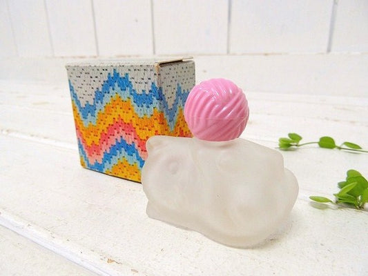 AVON 可愛い・ネコと毛糸 エイボン・アンティーク・箱付き・コロンボトル 香水瓶USA