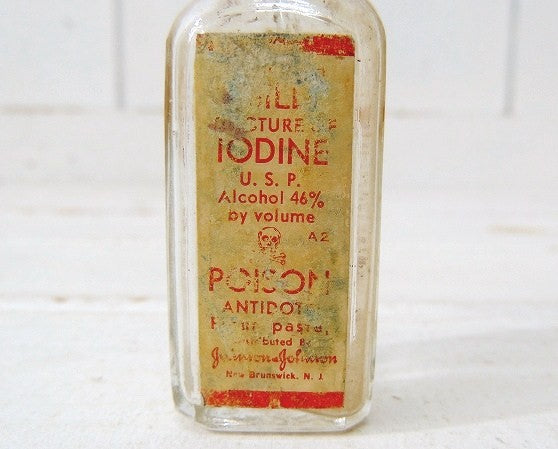 ジョンソン&ジョンソン ビンテージ・薬瓶・ドクロ・メディスンボトル ガラスボトル USA