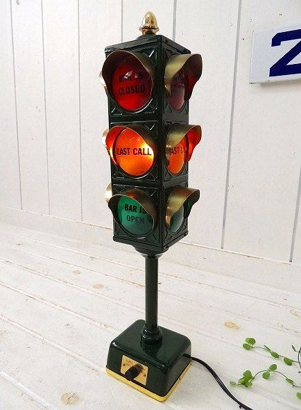 信号機形・ヴィンテージ・BARサイン/ライトアップサイン/照明/オープンサイン USA