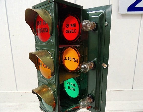 信号機形・ヴィンテージ・BARサイン/ライトアップサイン/照明/オープンサイン USA