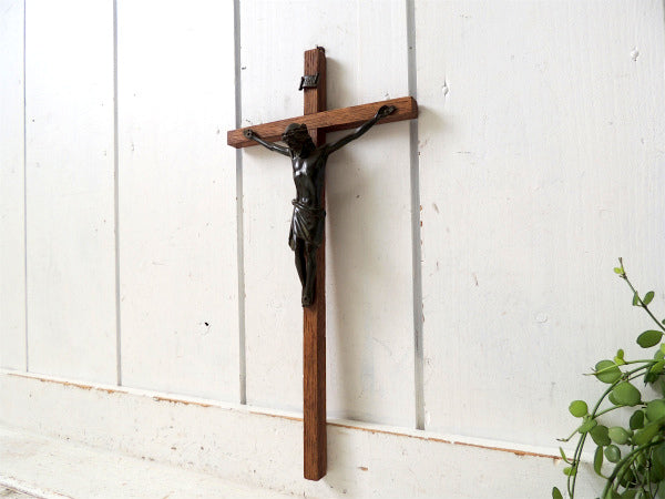 オールド ミッション カリフォルニア 木製 アンティーク・クロス・十字架・壁掛け・キリスト・聖品