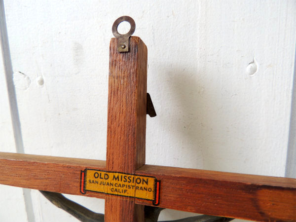 オールド ミッション カリフォルニア 木製 アンティーク・クロス・十字架・壁掛け・キリスト・聖品