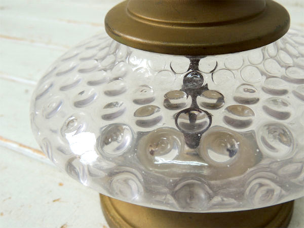 オイルランプ型・ガラス×真鍮製・アンティーク・テーブルランプ・デスクランプ・照明・ハリケーンランプ