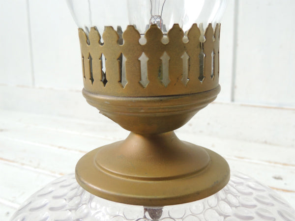 オイルランプ型・ガラス×真鍮製・アンティーク・テーブルランプ・デスクランプ・照明・ハリケーンランプ