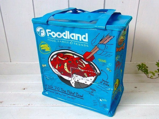 【FOODLAND】ハワイ限定・フードランド・ポキ柄・保冷バッグ/エコバッグ　USA