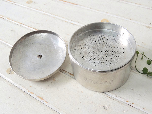 【GREASE】アルミ製・ストレーナー付き・ヴィンテージ・オイルポット・オイル容器・キッチン用品