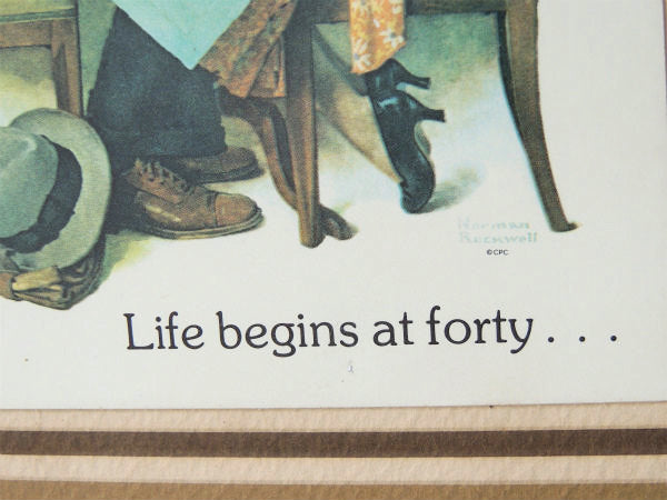 ノーマン・ロックウェル　Life begins at forty・木製 フレーム・ビンテージ・壁飾り