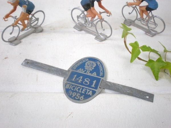 1956's スペイン・自転車・ナンバー プレート・アンティーク・サイン 看板 サイクリング