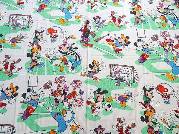 【ミッキー&フレンズ】USA!ウォルトディズニー・スポーツ柄・ユーズドシーツ(フラットタイプ)