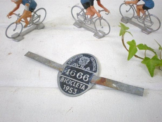 1953s・スペイン・自転車・ナンバープレート　アンティーク・サイン 看板 サイクリング