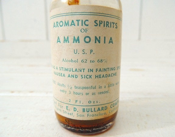 AMMONIA ビンテージ・薬瓶 メディスンボトル ガラスボトル USA 薬局 ファーストエイド