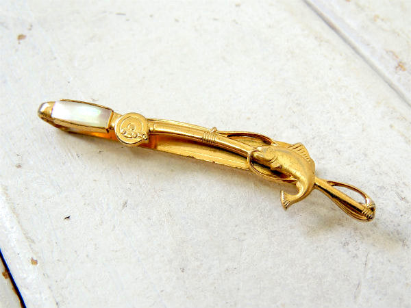 【ANSON・フライフィッシング】ロッド・リール・釣り・フィッシュ・モチーフ・ヴィンテージ・タイピン