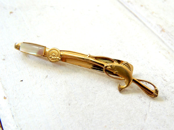 【ANSON・フライフィッシング】ロッド・リール・釣り・フィッシュ・モチーフ・ヴィンテージ・タイピン