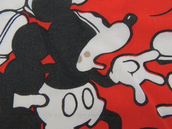 【ミッキーマウス】USA・ディズニー・ミッキーの総柄・ヴィンテージ・ユーズドシーツ(ボックスタイプ)