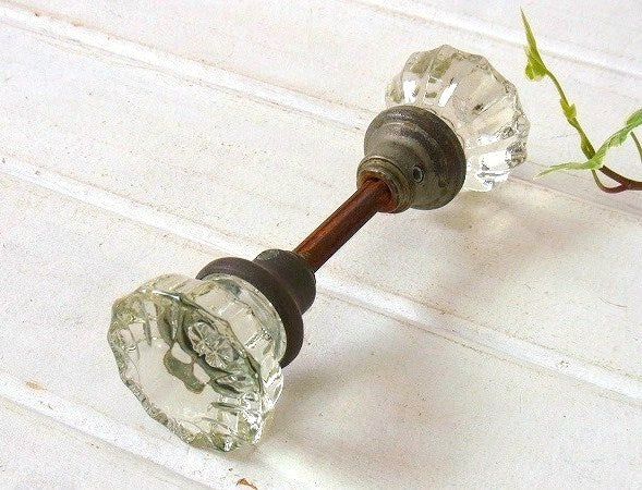 建材・インテリア 12角形・ガラス製・アンティーク・ドアノブ・ドアパーツ・USA DIY 住宅