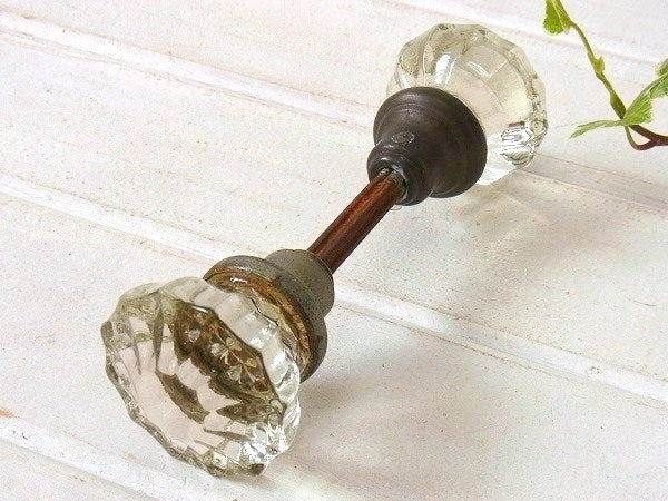 建材・インテリア 12角形・ガラス製・アンティーク・ドアノブ・ドアパーツ・USA DIY 住宅