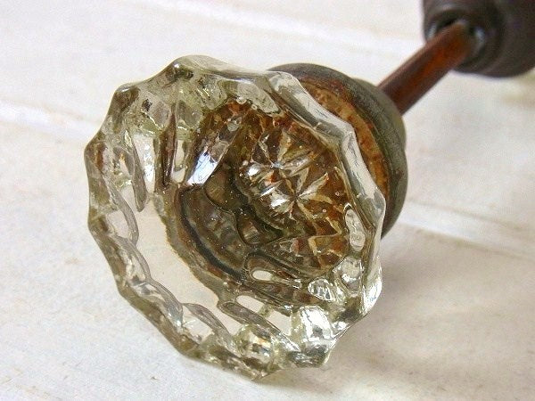 建材・インテリア 12角形・ガラス製・アンティーク・ドアノブ・ドアパーツ・USA DIY 住宅