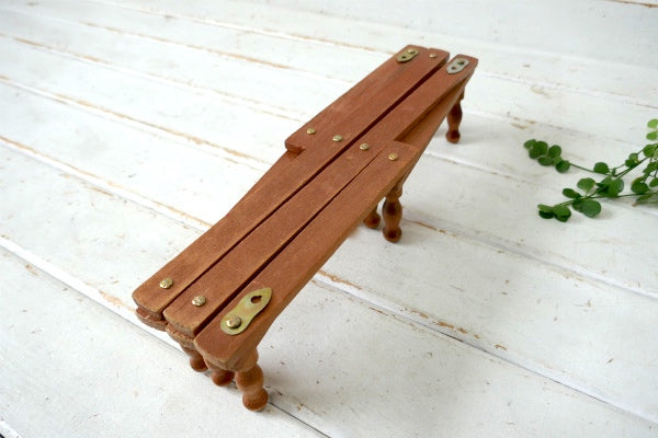 レトロ・木製・壁掛け・伸縮式・ヴィンテージ・ハットラック・コートフック・ウォールフック