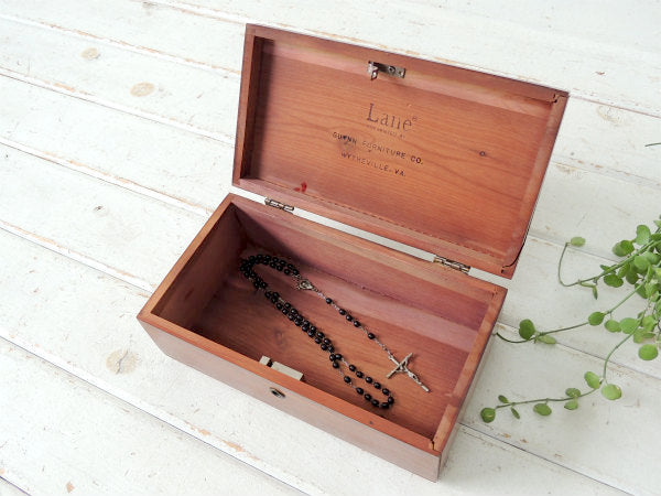 【Lane】ノスタルジック・飴色・木製・ヴィンテージ・ウッドボックス・木箱 USA・宝箱