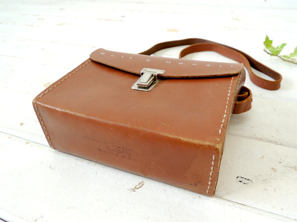 【Bell&Howell・カメラケース・USA】アンティーク・革・ショルダーバッグ鞄/カバン
