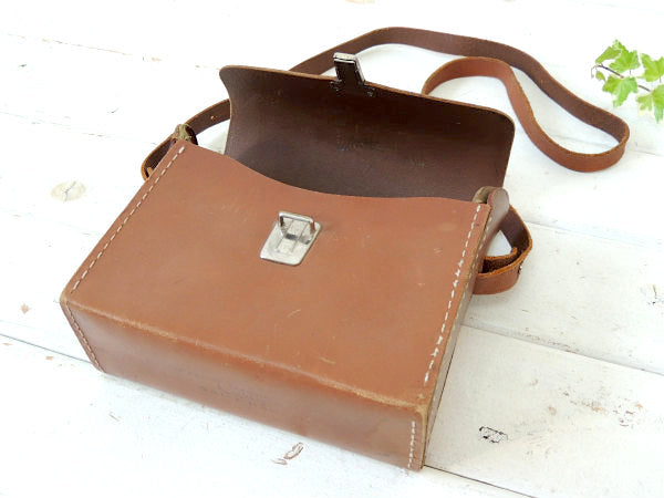 【Bell&Howell・カメラケース・USA】アンティーク・革・ショルダーバッグ鞄/カバン