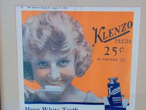 【KLEZNO】古い広告入り・ヴィンテージ・木製フレーム/額縁　USA