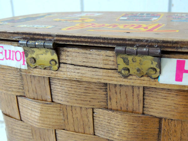 【Caro Nan】1973年・ヨーロッパ・トラベルシリーズ・木製・ヴィンテージ・カロナンバスケット