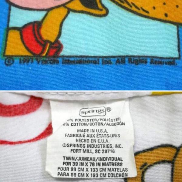 【ラグラッツムービー】冒険アニメ・アメコミ・ヴィンテージ・ユーズドシーツ(フラットタイプ)  USA