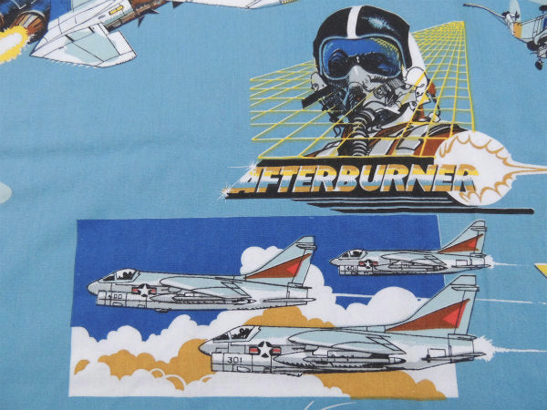 【AFTERBURNER】アフターバーナー・戦闘機・80'sヴィンテージ・ユーズドシーツ(フラット)