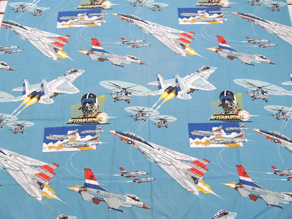【AFTERBURNER】アフターバーナー・戦闘機・80'sヴィンテージ・ユーズドシーツ(フラット)