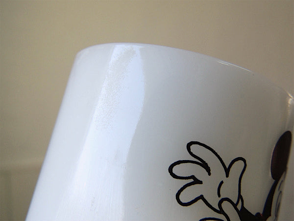 【ミッキーマウスクラブ】リビーグラス社・ミルクガラス製・ヴィンテージ・マグカップ/ハニービー