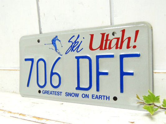 【ユタ州・スキー柄・Ski】706 DFF・ヴィンテージ ・ナンバープレート・USA・1980