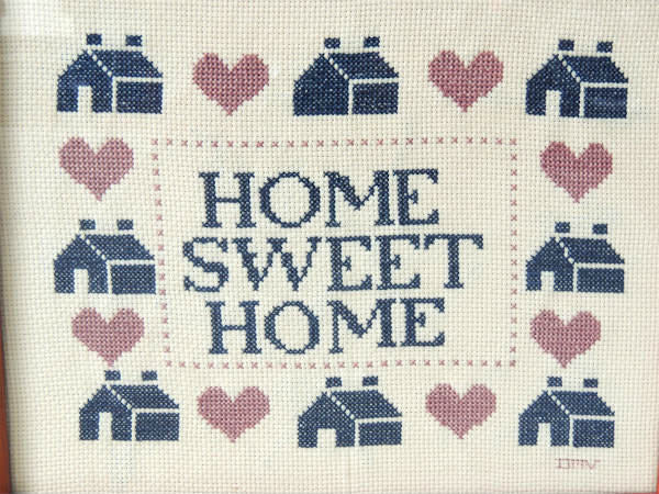 HOME SWEET HOME 木製フレーム・カントリー ビンテージ・刺繍フレーム・サンプラー・飾り