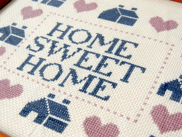 HOME SWEET HOME 木製フレーム・カントリー ビンテージ・刺繍フレーム・サンプラー・飾り