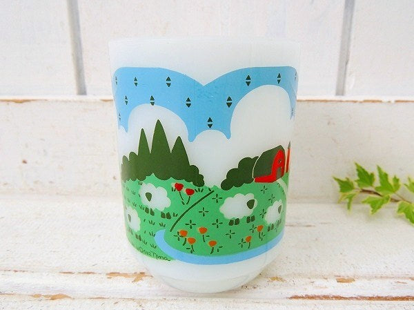 【Fire King】ファイヤーキング・メドウズ・羊&牧場柄・マグカップⅡ　USA