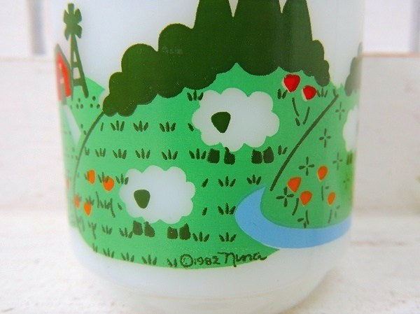 【Fire King】ファイヤーキング・メドウズ・羊&牧場柄・マグカップⅢ　USA