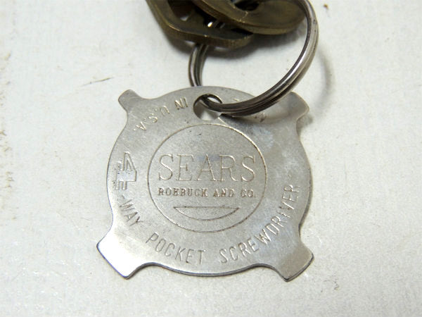 シアーズ&クラフトマン・4way・ドライバー・DIY・ヴィンテージ・工具・キーホルダー・真鍮・鍵2本