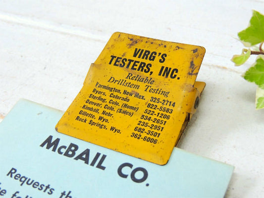 【VIRG'S TESTERS INC】イエロー・ノベルティ・ヴィンテージ・ペーパークリップ USA