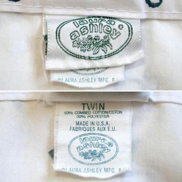 ローラアシュレイ Laura Ashley イカリ マリン柄 USED ハーフシーツ(上半分)