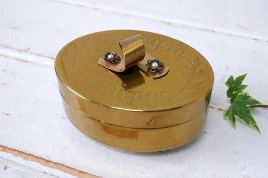 Rings'n Things ゴールドトーン 70s ビンテージ 宝石箱 トリンケットボックス US